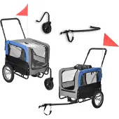 Protec Fahrradwagen für Hunde ABBT-3154, 2in1, 143 x 67 x 96 cm