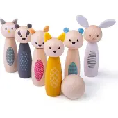 Bigjigs Kegelspiel aus Holz - Tierfiguren