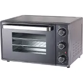 Schaefer Elektrische Backofen 52L 2000 Watt mit Umluft Pizzaofen Doppelglas Silber