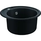 GROHE K200, Aufsatzwanne, Kreis, Quarzkomposit, Schwarz, 1 Becken, Kreis