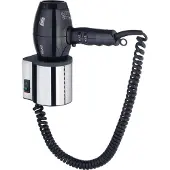 Keuco Haartrockner PLAN komplett mit Wandhalterung, 230 V verchromt/schwarzgrau