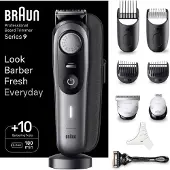 Braun BeardTrimmer BT9420, Waschbar, Akku, Schwarz, Grau