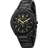 Maserati Herren Uhr STILE Chronograph Edelstahl Armband schwarz UMAR8873642005