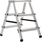 Kadax Trittleiter aus Aluminium "Musko", Antirutschstufen, 3 Stufen, bis 125kg