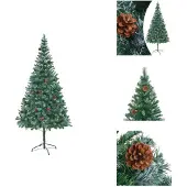 vidaXL Künstlicher Weihnachtsbaum mit Tannenzapfen 210 cm - Weihnachtsbäume