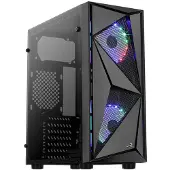 Aerocool Glider Tempered Glass, PC, Schwarz, ATX, micro ATX, Mini-ITX, Acrylnitril-Butadien-Styrol (ABS), SPCC, Stahl, Gaming, 15,7 cm