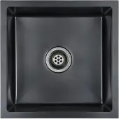 Syfax Küchenspüle, Einbauspülbecken, Handgefertigter Edelstahl, Schalldämmend, 44x44x20 cm, Unterbau/Einbau/Flächenbündig, Schwarz, X-Rinnen-Design
