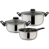 Axentia Topf-Set Kompakt, Edelstahl, 5-tlg.