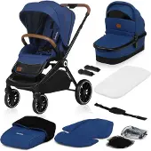Lionelo Mika 2in1 Kombikinderwagen. Babywanne, Kinderwagen, Buggy. Regenschutz, Schultergurt zum Transport, Matratze, Moskitonetz, Fußabdeckung, wasserdichtes Material, Gummiräder.