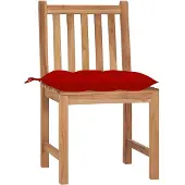 vidaXL Gartenstühle 4 Stk. mit Kissen Massivholz Teak
