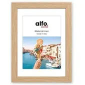 Alfo. Andria 24x30 cm eiche, mit 15x20cm Ppt (kalt-weiß), MDF-Rahmen