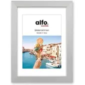 Alfo. Andria 15x20 cm silbe, mit 10x15cm Ppt (kalt-weiß), MDF-Rahmen