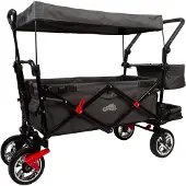 Small Foot Faltbarer Bollerwagen mit abnehmbarem Dach, Regenschutz, Feststellbremsen, höhenverstellbarer Griff, belastbar bis 80 kg, 12729