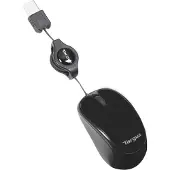 Targus Compact Blue Trace Mouse, Beidhändig, Blue Trace, USB Typ-A, 1000 DPI, Schwarz