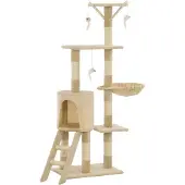 Syfax Katzen-Kratzbaum mit Sisal-Säulen 138 cm Beige