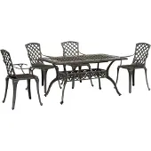 vidaXL 5-tlg. Garten-Essgruppe Bronzen Aluminiumguss