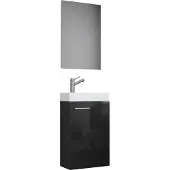 VCM 3-tlg Set | Waschplatz für Gäste WC | Gästebad | Waschtisch Toilette | Badmöbel Badezimmer Set - Slito SP