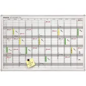 Franken Jahreskalender JetKalender JK703, magnethaftend, Ablageschale, B 900 x H 600 mm, Stahl & Aluminium, weiß