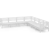 vidaXL 7-tlg. Garten-Lounge-Set Massivholz Kiefer Weiß