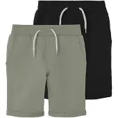 Name it - Kid's Vermo Long Shorts 2-Pack - Shorts Gr 104 grau