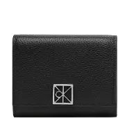 Calvin Klein EMBLEM HW PEBBLE TRIFOLD W/ZIP Damen Portemonnaie Schwarz : Größe - UNICA Größe: UNICA