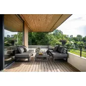 Stern New Holly Loungemöbel-Set 4tlg. Aluminium Schwarz matt inkl. 4 Kissen