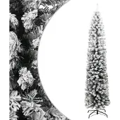 Syfax Künstlicher Weihnachtsbaum Schlank mit Schnee Grün 240 cm PVC