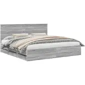 Syfax Bettrahmen Graues Sonoma 200 x 200 cm Ingenieurs Holz