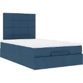 Syfax Ottoman-Bett mit Matratze Blau 120x200 cm Stoff
