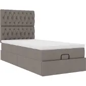 Syfax Ottoman-Bett mit Matratze Taupe 90x190 cm Stoff