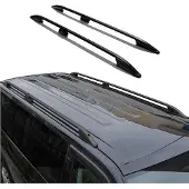 Omtec Dachreling Dachgepäckträger für Ford Connect 2002-2014 Kurzer Alu Schwarz 2x