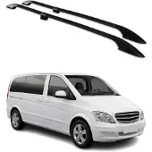 Omac Dachreling für Mercedes Vito W639 W447 2003-2025 L1 Kurzer Alu Schwarz
