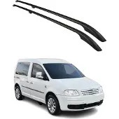 Omtec Dachreling 7520933B Fahrzeugdach beidseitig für VW Caddy III Kastenwagen (2KA, 2KH, 2CA, 2CH) Aluminium
