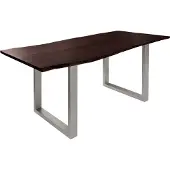 MASSIVMOEBEL24.DE MASSIVMOEBEL24 Baumtisch Akazie 220x100x76 braun Beine silber matt FREEFORM 3