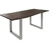 MASSIVMOEBEL24.DE MASSIVMOEBEL24 Baumtisch Akazie 200x100x76 grau Beine silber matt FREEFORM 3
