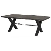 MASSIVMOEBEL24.DE MASSIVMOEBEL24 Esstisch Akazie 240x110x76 grau lackiert IRON LABEL #178