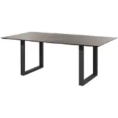 MASSIVMOEBEL24.DE MASSIVMOEBEL24 Esstisch Akazie 200x100 braun lackiert / U-Beine anth. matt SWISS EDGE