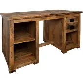 MASSIVMOEBEL24.DE MASSIVMOEBEL24 Schreibtisch Mango 140x80x76 natur lackiert RAILWAY #161