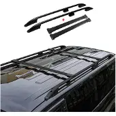 Omtec Dachreling + Dachträger für Ford Connect 2002-2014 Kurzer Aluminium Schwarz 4x