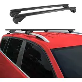 Omtec OMAC Universal Dachträger Gepäckträger für Auto 75kg 120cm Aluminium Schwarz 2x