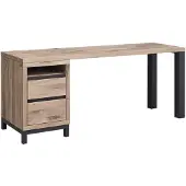 MASSIVMOEBEL24.DE MASSIVMOEBEL24 Schreibtisch Wildeiche 220x55x76 bianco geölt VILLANDERS #242