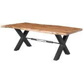 MASSIVMOEBEL24.DE MASSIVMOEBEL24 Esstisch Akazie 200x110x76 natur lackiert IRON LABEL #186