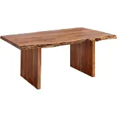 MASSIVMOEBEL24.DE MASSIVMOEBEL24 Baumtisch mit Ansteckplatte Akazie 180-240x110x78cm walnuss lackiert FREEFORM #200