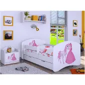 BDW Kinderbett mit Matratze und Bettkasten, 180x90