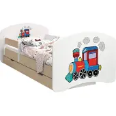 BDW Kinderbett, Doppelseitiges mit Schublade, Lokomotive, 180/90