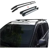 Omtec Dachträger + Dachreling SET für VW Caddy 2015-2020 Kurzer Aluminium Schwarz 4tlg