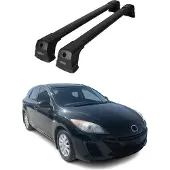 Omtec Dachträger Gepäckträger für Mazda 3 BL Schrägheck 2009-2013 Aluminium Schwarz