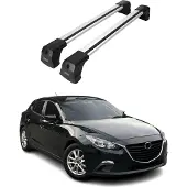 Omac Dachträger Grundtäger für Mazda 3 BM 2013-2019 75kg Aluminium Silber 2 tlg