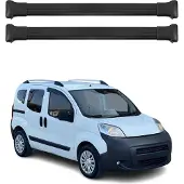 Omtec Dachträger Grundtäger für Peugeot Bipper 2007-2017 75kg Aluminium Schwarz 2 tlg