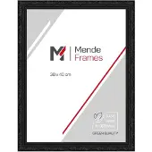 MendeFrames Barock Holzrahmen H530 schwarz 40x50 cm Museumsglas
